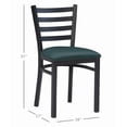 thumbnail image 3 of Linon Belmar Metal Dining Side Chairs, Set of 2, Black and Green Faux Leather, 3 of 8