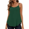 thumbnail image 6 of VBVC Women's Adjustable Strap Crew Neck Camisoles , Ladies' Lightweigh Curved Hem Tank Tops , Casual Summer Sleeveless Shirts For Women,Green,S-2XL, 6 of 9