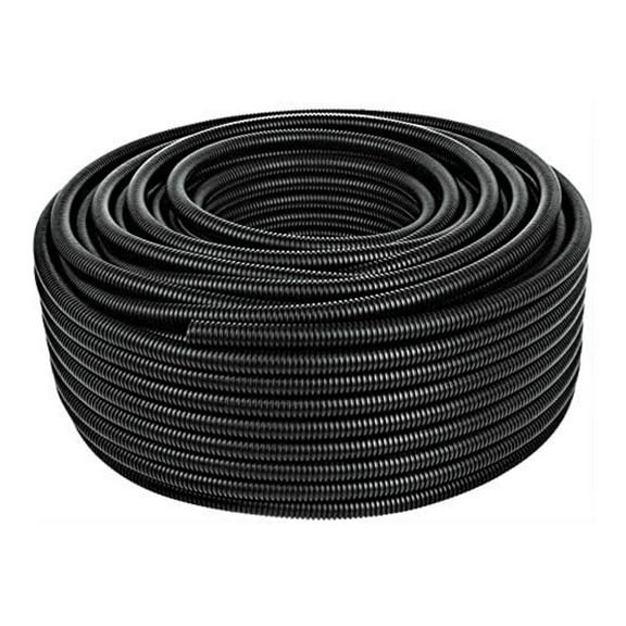 100 Ft 1" Split Wire Loom Conduit Polyethylene Tubing Black Color Sleeve Tube