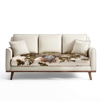 Renewold American Tribal Highland Cow Sunflower Beige Couch Cushion Slipcover Individual Sofa Seat Cushion Slipcover Soft Sofa Cushion Cover Furniture Protector with Elastic Bands, L