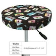thumbnail image 4 of KLL Colorful Retro Tape Round Bar Chair Cushion Cover 13 inch ,Bar Stool Protector with Elastic, Soft Washable, 4 of 6