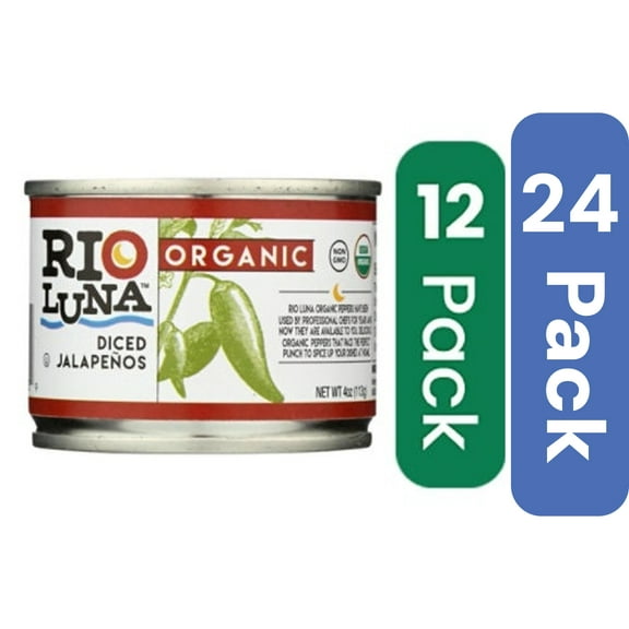 Rio Luna Organic Diced Jalapeno Peppers 4 oz (Pack Of 24)