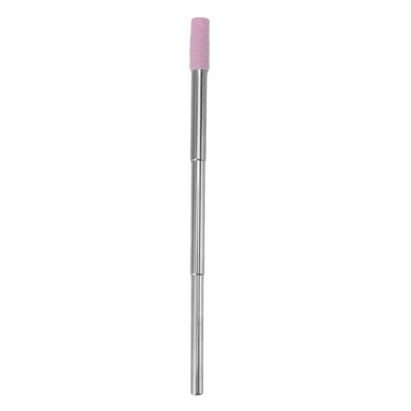 Collapsible Stainless Steel Straw, Reusable Metal Drinking Straw with Brush and Silicone Tip, for Travel Home Office Smoothies Iced Coffee