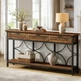 thumbnail image 2 of Tribesigns 70.9" Extra Long Console Table with Drawers, Farmhouse Entryway Table with Storage, Wood Behind Couch Sofa Table Accent Table for Entryway, Living Room, Hallway, 2 of 8