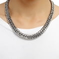thumbnail image 3 of ievspot 1 pcs Men Necklace Thick Wide Chain Titanium Steel Luster Smooth Hypoallergenic Metal Hip Hop Style Jewelry for Club Party, 3 of 8
