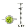 thumbnail image 3 of Sterling Silver with Natural Peridot and White Topaz Double Halo Ring, 3 of 3