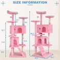 thumbnail image 2 of VibrantEcho Cat Tree 54in Cat Tower Multi-Level Durable Cat Scratching Post & Cozy Fun Cat Jumping Platform Space Saving Cat Condo Pet Play House for Indoor Cats,Pink, 2 of 14