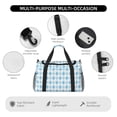 thumbnail image 4 of Disketp Blue and White Squares Bolsa de Viaje Tipo Duffle, Bolso de Mano para Fin de Semana para Mujer, Bolsa de Gimnasio Ligera para Hombre, Esencial para Viajes, 4 of 7