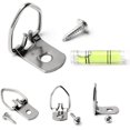 thumbnail image 1 of HUGFEGWE 100Pcs D Rings Picture Hanging, D Hooks for Picture Hangers, Small D Ring Hangers Hardware with Mini Cylindrical Level, Frame Hangers for Sign Canvas Galleries Exhibiting Artist CJB91-24308, 1 of 7