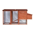 ALEKO ACCR011RD Wooden Pet Chicken Coop Poultry Hutch Chicken Hen House, 78" x 30" x 40