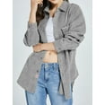 thumbnail image 5 of SSLR Womens Corduroy Shacket Jacket Shirt Oversized Button Down Shirts Long Sleeve Casual Tops, 5 of 8