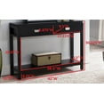 thumbnail image 6 of Pilaster Designs Dylan White Wood 2 Drawer Contemporary Occasional Entryway Console Table With Storage Shelf, 6 of 7