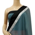 thumbnail image 4 of Atasi Georgette Designer Women's Solid Blue Saree With Unstitched Blouse Piece, 4 of 7
