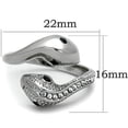 thumbnail image 3 of Silver Snakes Womens Ring Anillo Para Mujer Stainless Steel Ring Top Grade Crystal in Jet, 3 of 4