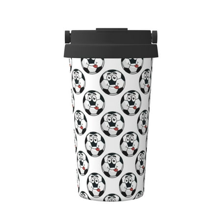 

Zeuib Happy Football Print Stainless Steel Vacuum Insulated Coffee Travel Mug Insulated Coffee Mug Travel Mug with Lid Thermal Cup for Outdoor