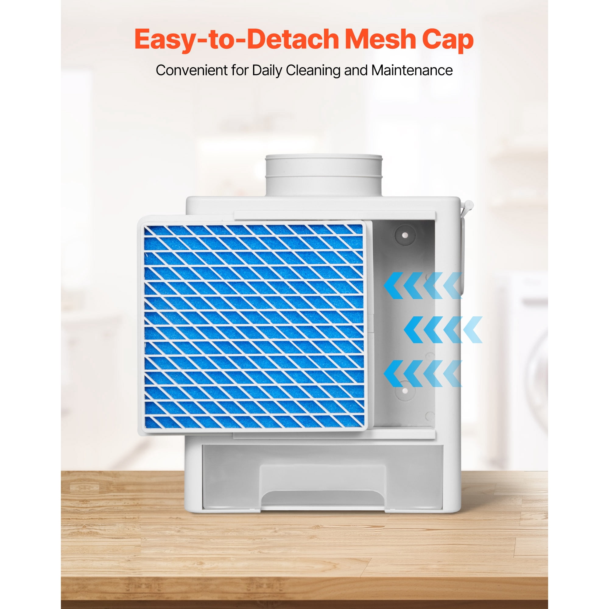KFFKFF 3-in-1 Indoor Dryer Vent Kit, Durable ABS Material with Water Drawer for 4-inch Exhaust Port, Overheating Alert System & Includes 4 Purification Pads, Compatible with Electric Clothes Dryers