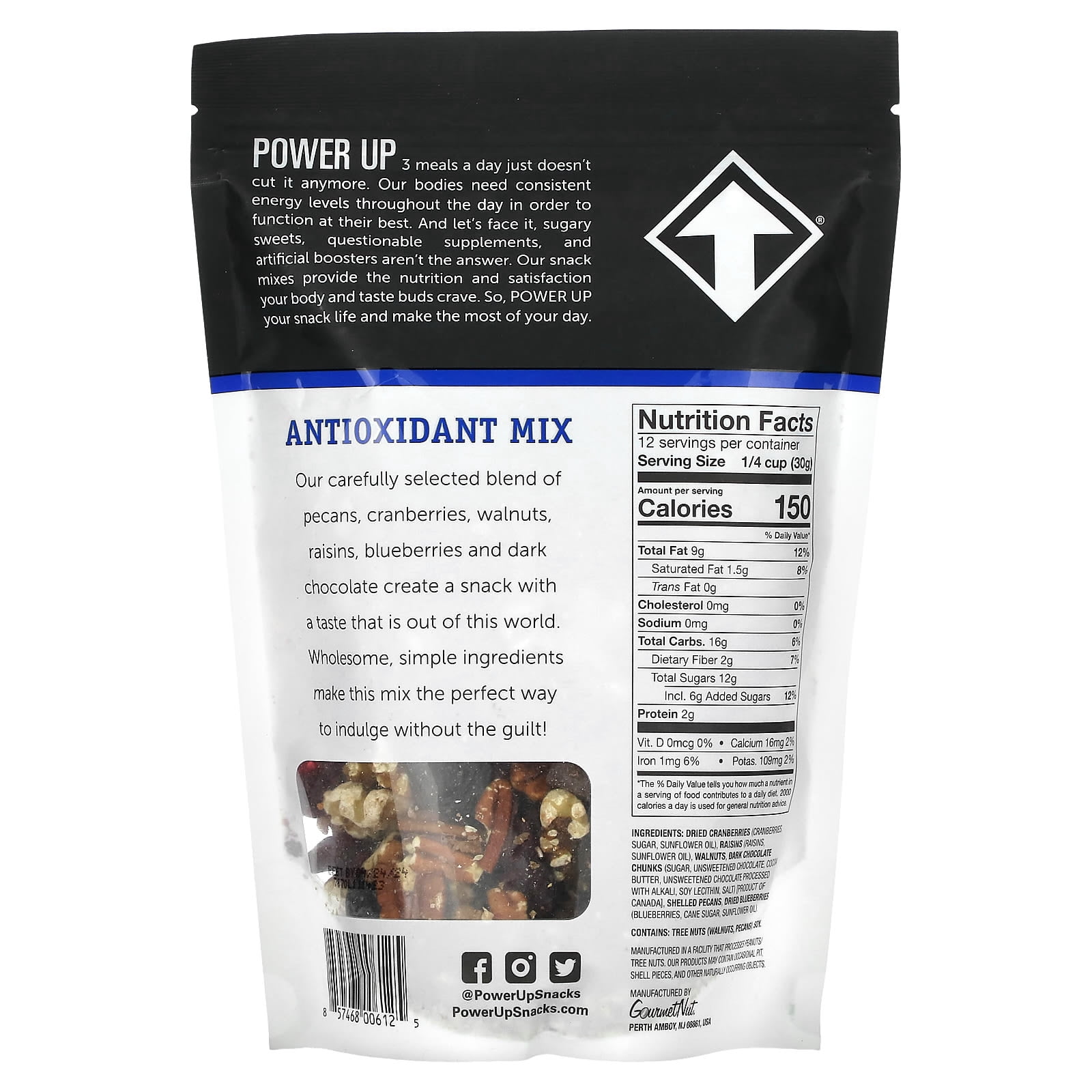 Pack of 6, Power Up Antioxidant Trail Mix, 13 oz