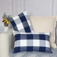 thumbnail image 3 of Buffalo Check Plaid Pillow Covers Decorative Outdoor Throw Pillow Covers 12 x 20 Farmhouse Throw Pillows for Couch Sofa Bed Home Pack of 2 Navy Blue, 3 of 6