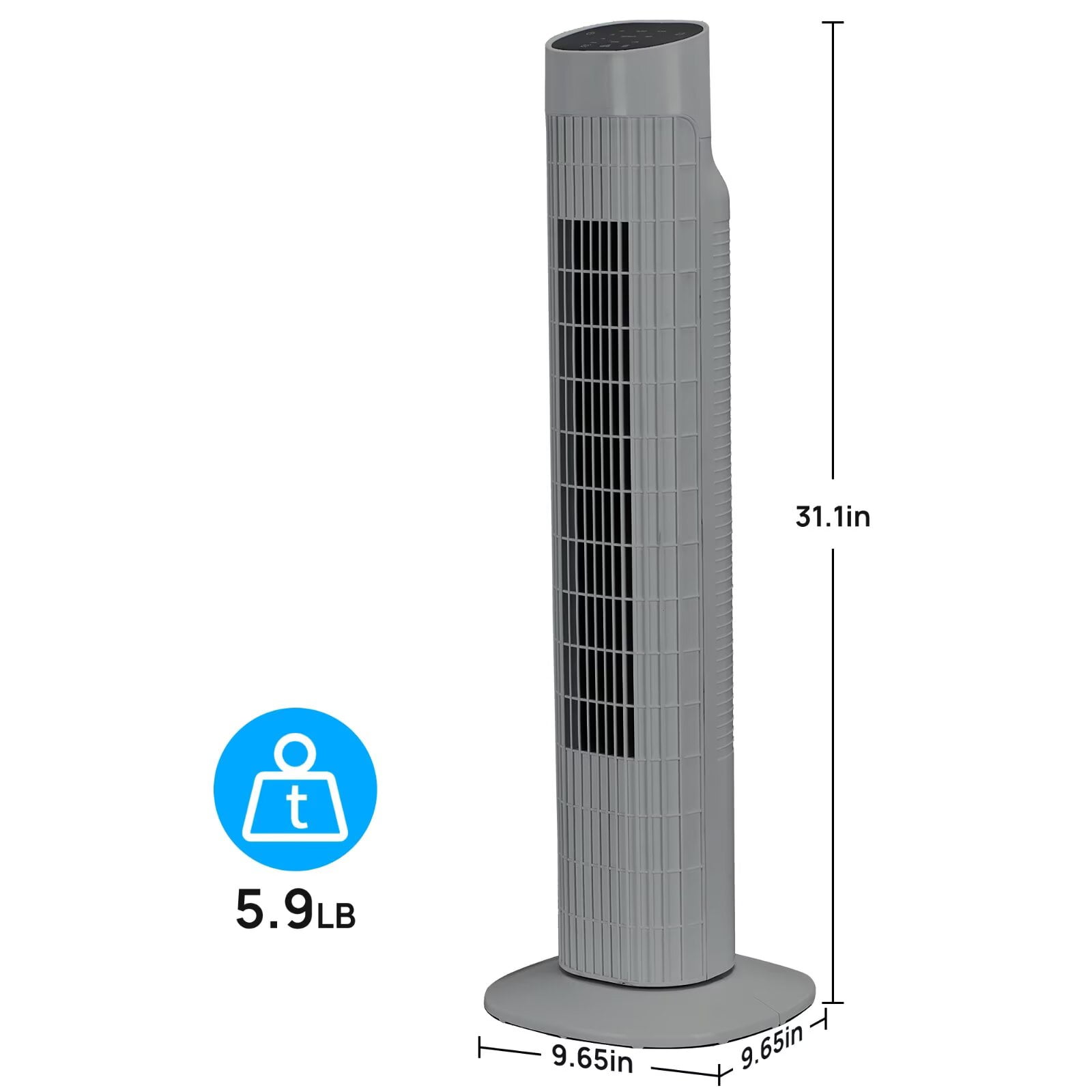 Tower Fan for Bedroom, 31" Oscillating Electric Fan with Remote, 3 Modes, Quiet Fan for Home, Office(Gray)