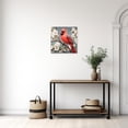 thumbnail image 5 of ZHONGYUTONG Birds Canvas Wall Art Cardinal Picture Red Bird on Tree Branch with Pink Flowers Painting for Living Room Decor Framed (24.00" x 24.00"), 5 of 5
