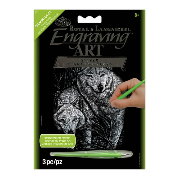SILMIN-104 | Engraving Art™ 5" x 7" Prowling Friends Silver Foil Project