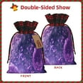 thumbnail image 2 of Rocae Purple Bubble Abstract Art Print Christmas Drawstring Linen Gift Bag with Drawstrings Treat Bag Goody Present Bags for Christmas Party Favor, 2 of 8