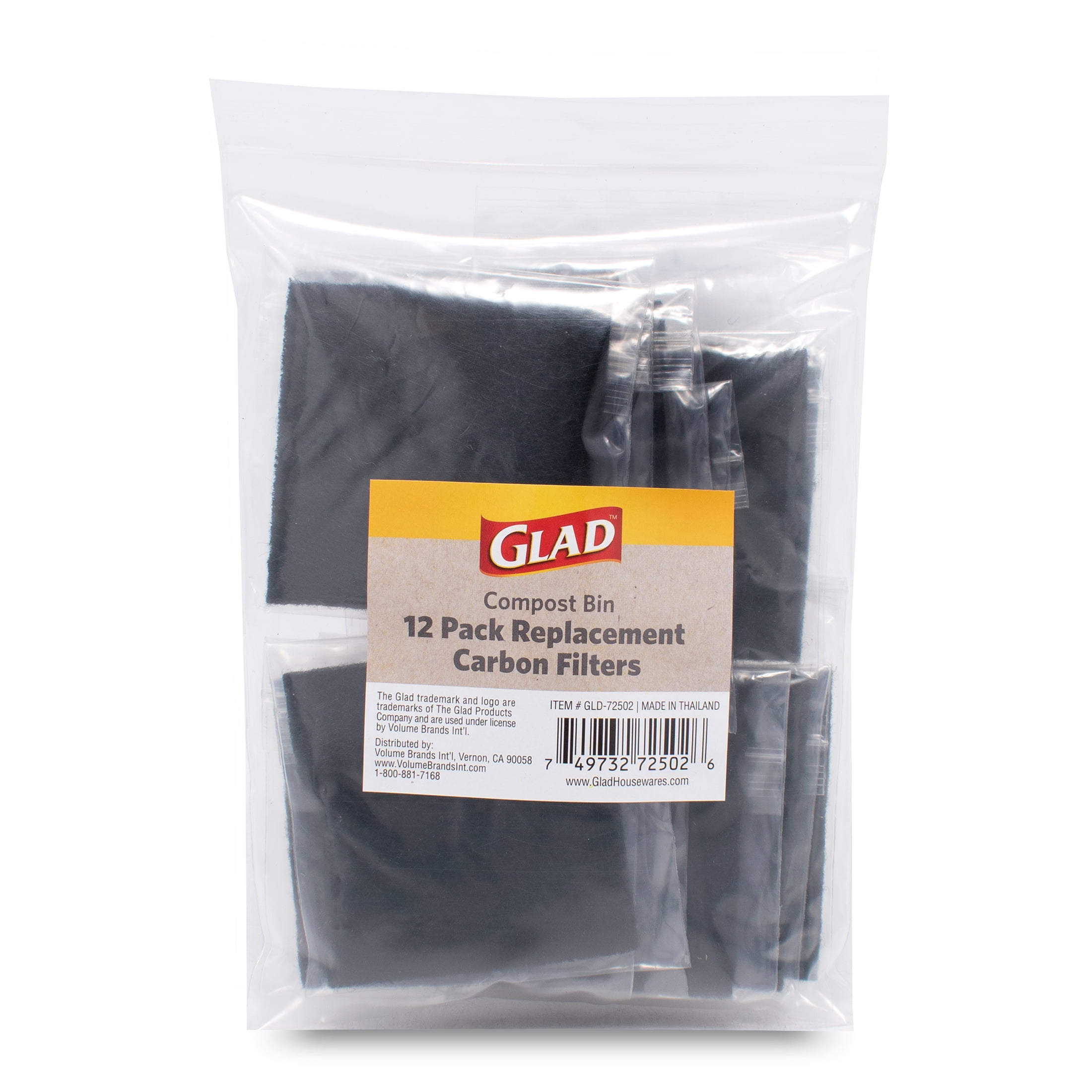 Glad Compost Bin Charcoal Filter, 12 Count