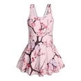 thumbnail image 4 of Xixirimido Pink Butterfly and Cherry Blossom Print Girls Swimsuit One Piece UPF 50+ Skirted Bathing Suit Modest Beach Swim Dress with Built-in Shorts for Kids, 3-4 Years, 4 of 7