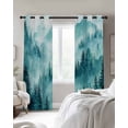 thumbnail image 4 of Teal Mountain Blackout Curtains for Bedroom Living Room Darkening Curtains 90 Inch Misty Forest Nature Woodland Pine Tree Landscape Black Out Window Curtain Privacy Window Treatment Drapes 52"x90"x2, 4 of 9