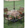thumbnail image 5 of Outdoor Tablecloth with Umbrella Hole, Marble Brown Spillproof Waterproof Outdoor Table Cover, Modern Abstract Ink Painting Luxury Patio Tablecloths for Party/Garden/Picnic, Square 60"x60", 5 of 9