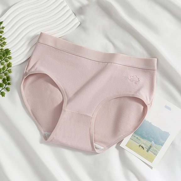asjyhkr Womens Underwear High Waist Seamless Cotton Crotch Quick Drying Brief Lightweight Breathable Comforty Solid Color Ladies Panties