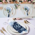 thumbnail image 3 of Cloth Napkins Set of 4 - 20x20 Inches, Navy Blue Geometric Washable Reusable Table Napkins, Aesthetics Contemporary Soft & Absortbent Dining Napkin for Party Wedding Hotel Restaurant, 3 of 9