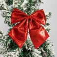 thumbnail image 4 of Sparkling Sequined Christmas Bow, Glittering Holiday Accent for Tree Topper and Gift Wrapping, Versatile Decoration for Door and Party Settings(Red), 4 of 6