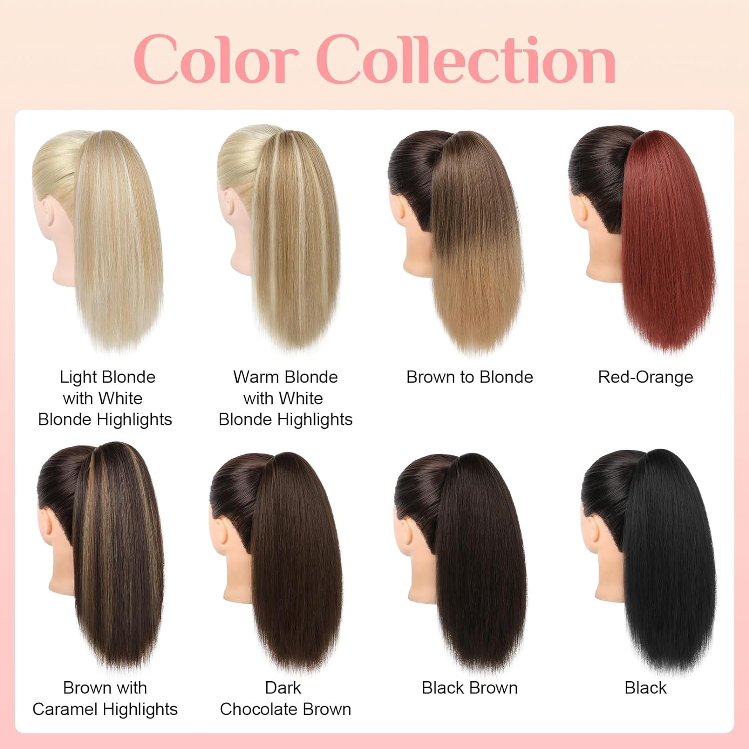 Ponytail Extension,  14" Short Claw Clip in Ponytail Straight for Short Hair Multi-Layered Fake Pony Tails Hair Extensions Heat-Resistant Hair Extensions Warm