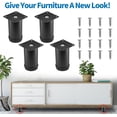 4 Inch Metal Furniture Legs Stainless Steel Adjustable Legs Black Metal ...