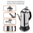 thumbnail image 5 of Cafetière Électrique à Percolateur 12 Tasses, Percolateur à Café en Acier Inoxydable 304 avec Fonction Ke Warm et Poignée Résistante à la Chaleur, Cafetière Classique, Infusion Rapide et Bec Verseur Facile, Argent, 5 of 5