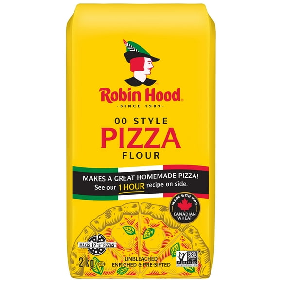 Robin Hood Farine à pizza de style 00, 2 kg, fabriquée avec du blé 100 % canadien