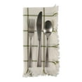 thumbnail image 3 of Set of 6 20" x 20" Green and White Ventana Green Check Fringed Napkins, 3 of 3