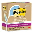 thumbnail image 2 of 100% recycled paper super sticky notes, 3" x 3", oasis, 70 sheets/pad, 5 pads/pack | Bundle of 10 Packs, 2 of 4