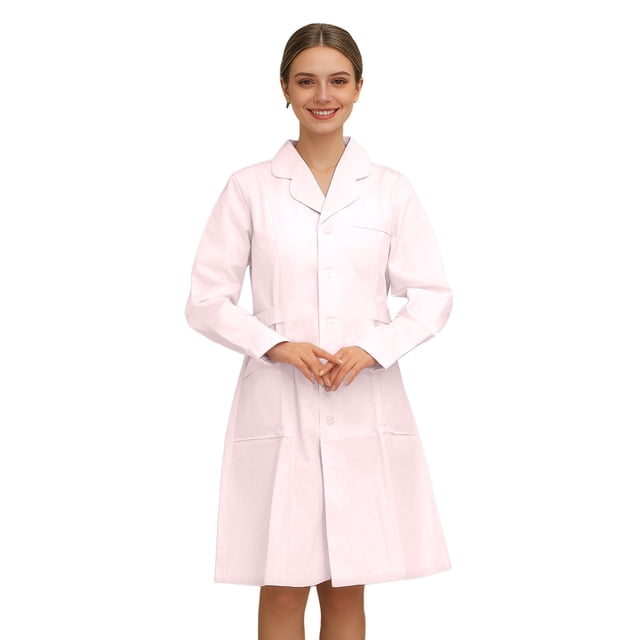 Elegant Laboratory- Coat For Daily Wear And Themed Events With Notched Collar And Slant Pockets