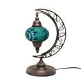 thumbnail image 6 of Asylove Turkish Moon Lamp - Mosaic Moroccan Table & Floor Light, Authentic Meditation Lamp - Total Dim. 7.5 x 11 x 18 inches (Turquoise), 6 of 7