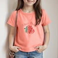 thumbnail image 2 of kpoplk Girls Short Sleeve T-Shirts Cute Graphic Tees Tops Summer Basic Tshirts Teen Kids Loose Fit(Orange,1-2 Y), 2 of 5