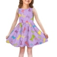 thumbnail image 2 of Sleeveless Girls Dress with Bunny and Butterfly Print Easter Crew Neck Casual Fit Soft Fabric for Daily Wear and Parties, 2 of 5