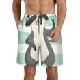 thumbnail image 2 of Uemuo Cute Raccoon Pattern Men's Swim Trunks Hawaiian Beach Bathing Suit Swimsuits Beach Quick-Dry Shorts with Pockets-, 2 of 9
