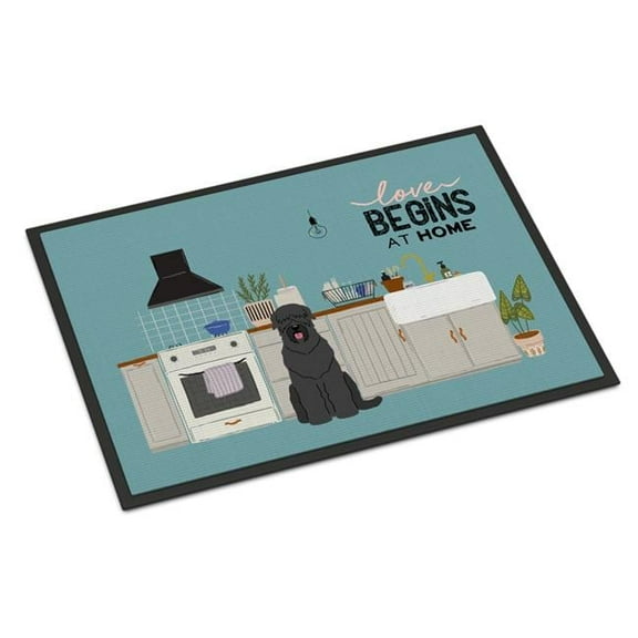 Carolines Treasures CK7730JMAT 24 x 36 in. Black Russian Terrier Kitchen Scene Indoor or Outdoor Mat