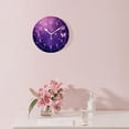 thumbnail image 3 of 12 Inch Wall Clock Battery Operated Silent Clock Decorative for Office, Kitchen, Outdoor, Living Room，Purple Butterfly Beautiful, 3 of 5