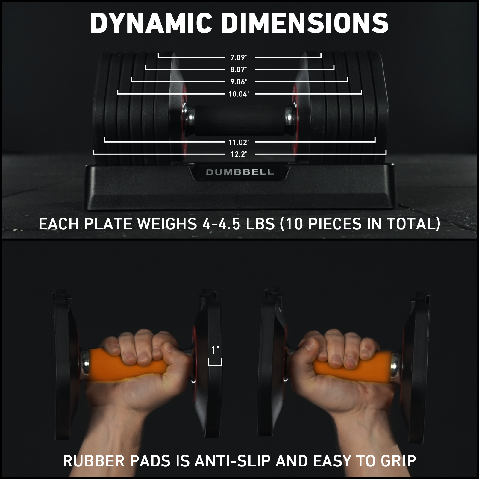 Mikolo 53 lb Adjustable Dumbbells Set, 5-26.5 lb photo 5