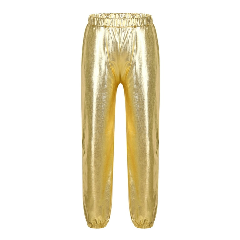renvena Kids Girls Shiny Metallic Harem Pants Wet Look Hip Hop Jazz Steert Modern Dance Wear Jogger Trousers Walmart