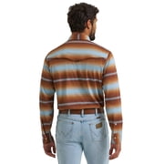 Wrangler Mens ATG Vintage Sepia Stripe Shirt