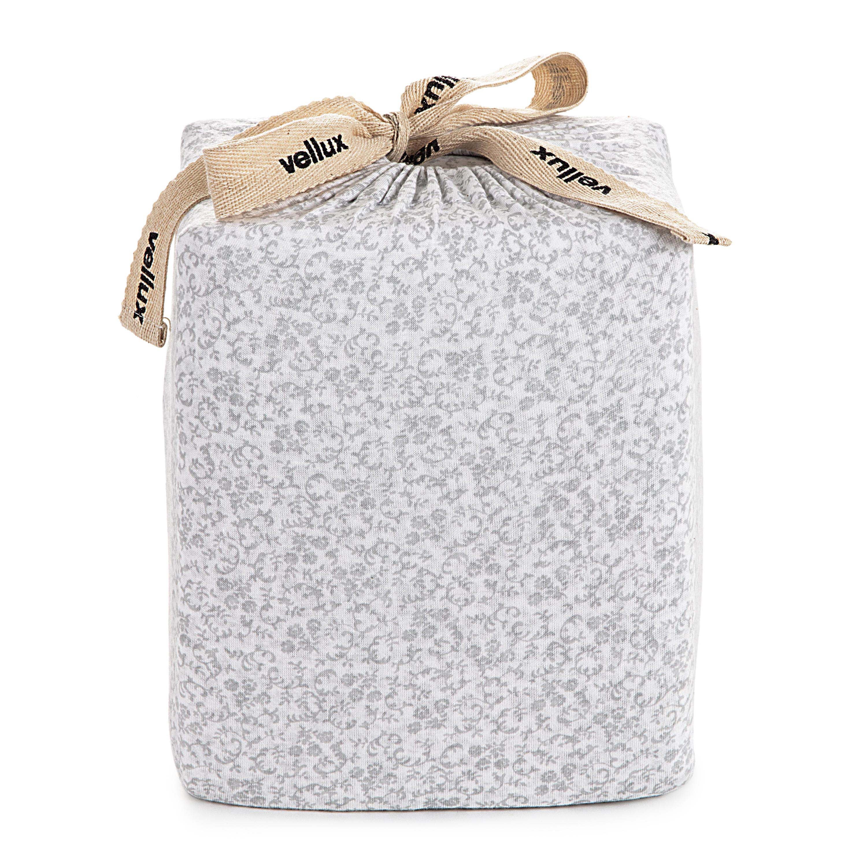 Vellux Lilo Jersey Full Sheet Set, Soft & Easy Care Cotton Blend, Floral Print, Gray